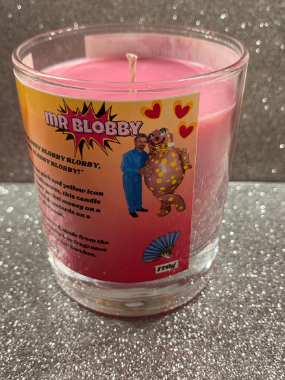 Mr Blobby Inspired Candle - Rhubarb & Custard Scent
